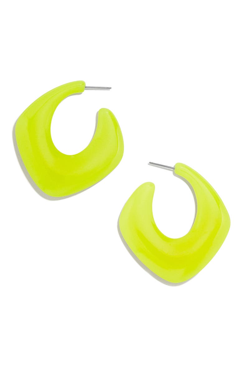Square Hoop Earrings, Main, color, YELLOW