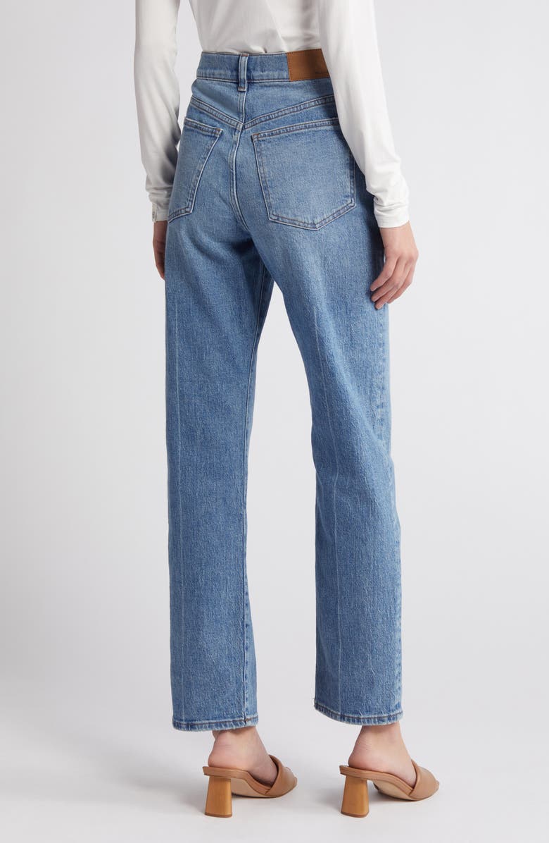 Madewell The '90s Creased High Waist Straight Leg Jeans, Alternate, color, 