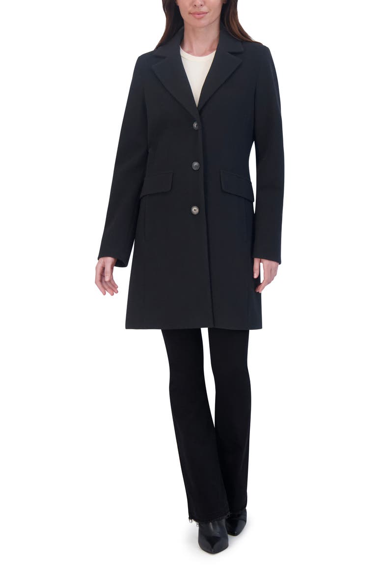 Water Resistant Notch Lapel Coat, Alternate, color, BLACK