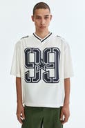 H&M Loose Fit Printed Mesh T-shirt