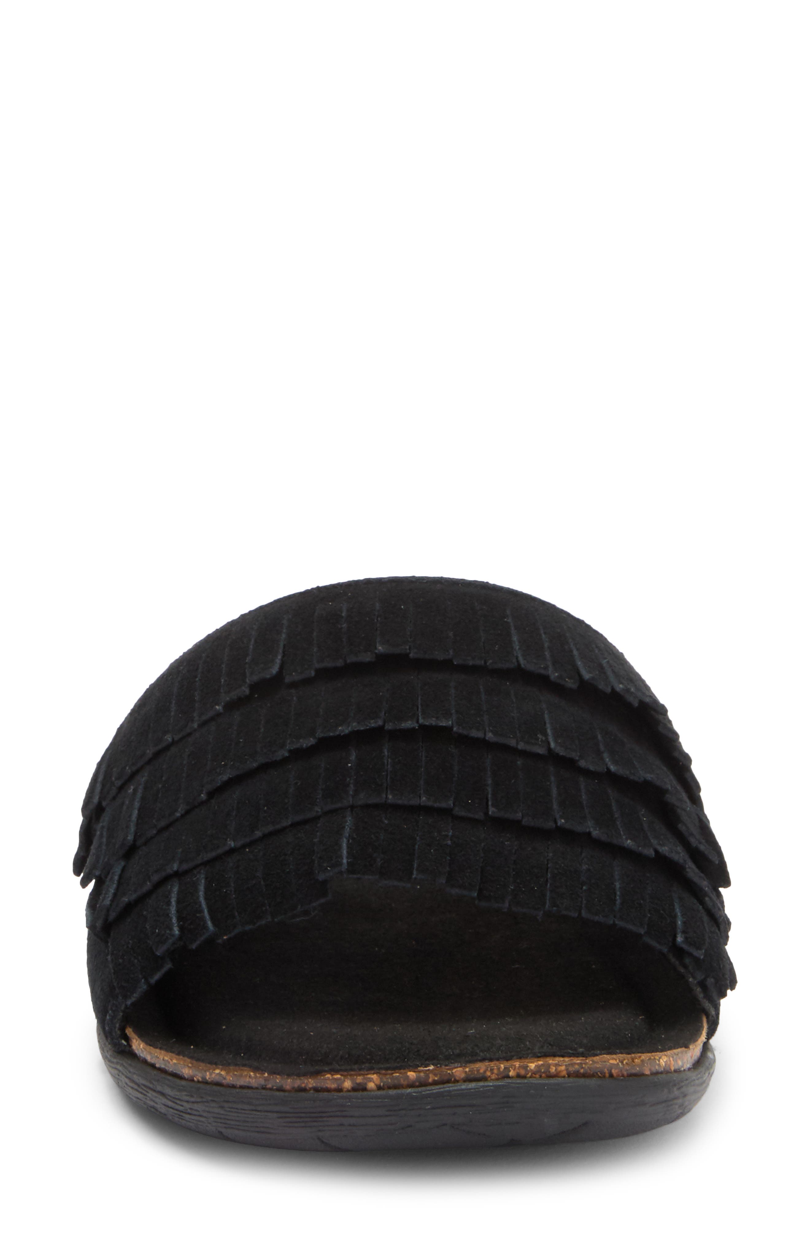 Mykos Clea Fringe Sandal, Alternate, color, Black