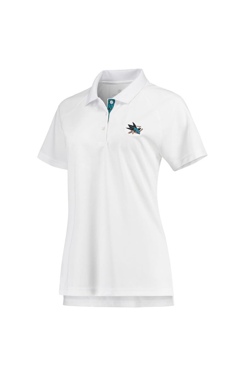 LEVELWEAR Women's Levelwear White San Jose Sharks Balance Raglan Polo, Alternate, color, 