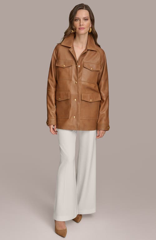 DONNA KARAN DONNA KARAN NEW YORK LEATHER FIELD JACKET