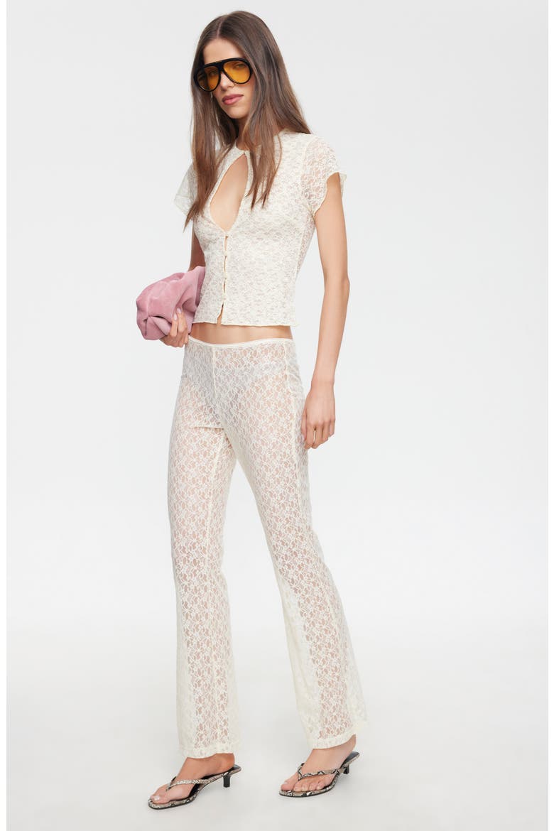 Love Letters Lace Keyhole Top, Alternate, color, LEMON