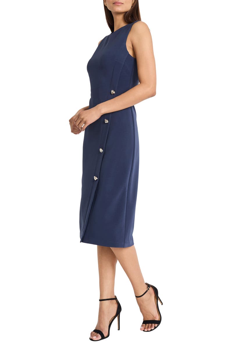 DONNA MORGAN FOR MAGGY Sleeveless A-Line Midi Dress, Alternate, color, Navy Blazer