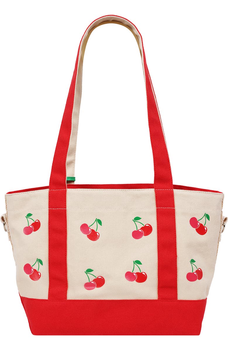 C & C California Cherry Print Tote Bag, Alternate, color, Red