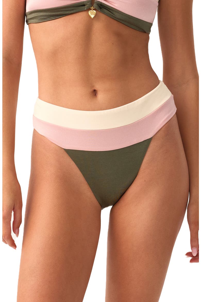Banded Bikini Bottoms, Main, color, OLIVE