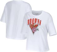 WEAR by Erin Andrews Women's WEAR by Erin Andrews White Cleveland Browns Boxy Floral Cropped T-Shirt