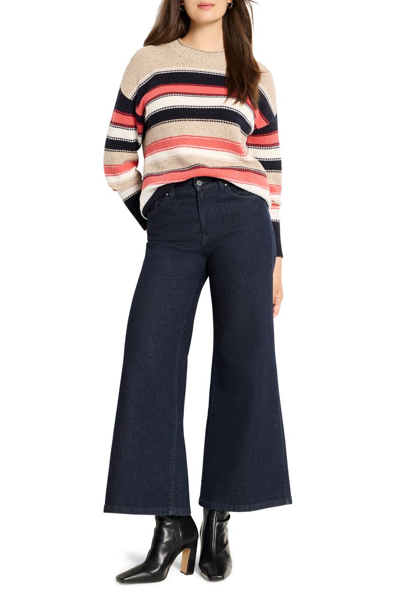 Nep Stripe Cotton Blend Sweater, Alternate, color, RED MULTI