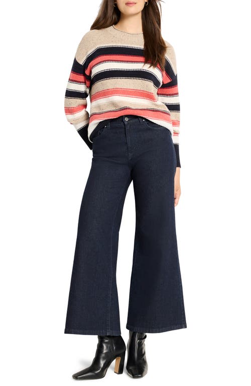 Nic + Zoe Nic+zoe Speckled Knit Striped Sweater In Multi