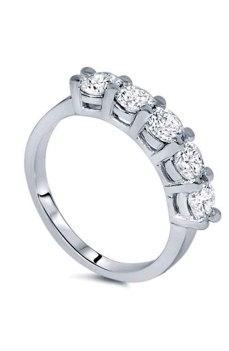 Bliss Diamond 1 1/5 ct Five Stone Diamond Wedding Womens Ring 14K Gold Lab Grown, Alternate, color, 14K White Gold