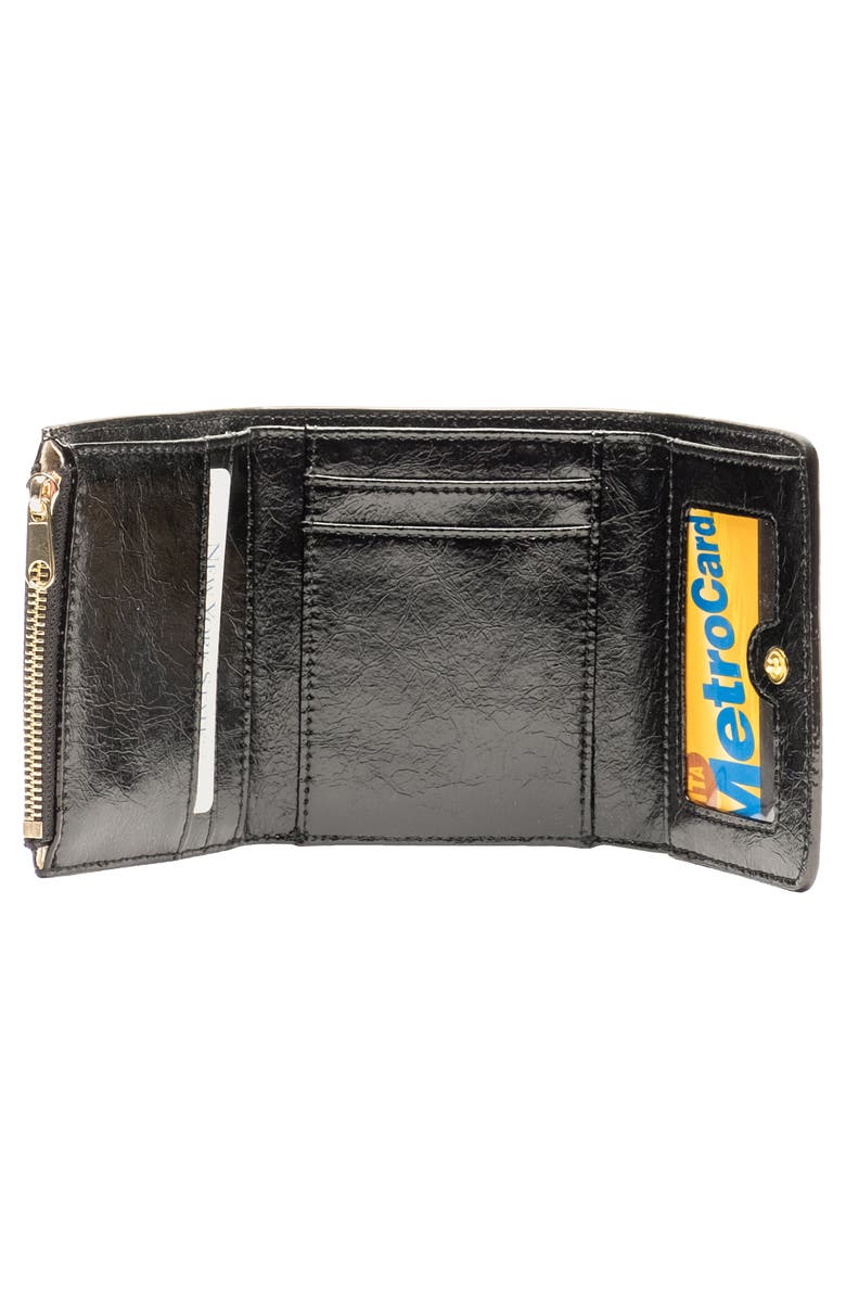Frances Valentine Perfect Leather Trifold Wallet, Alternate, color, Black