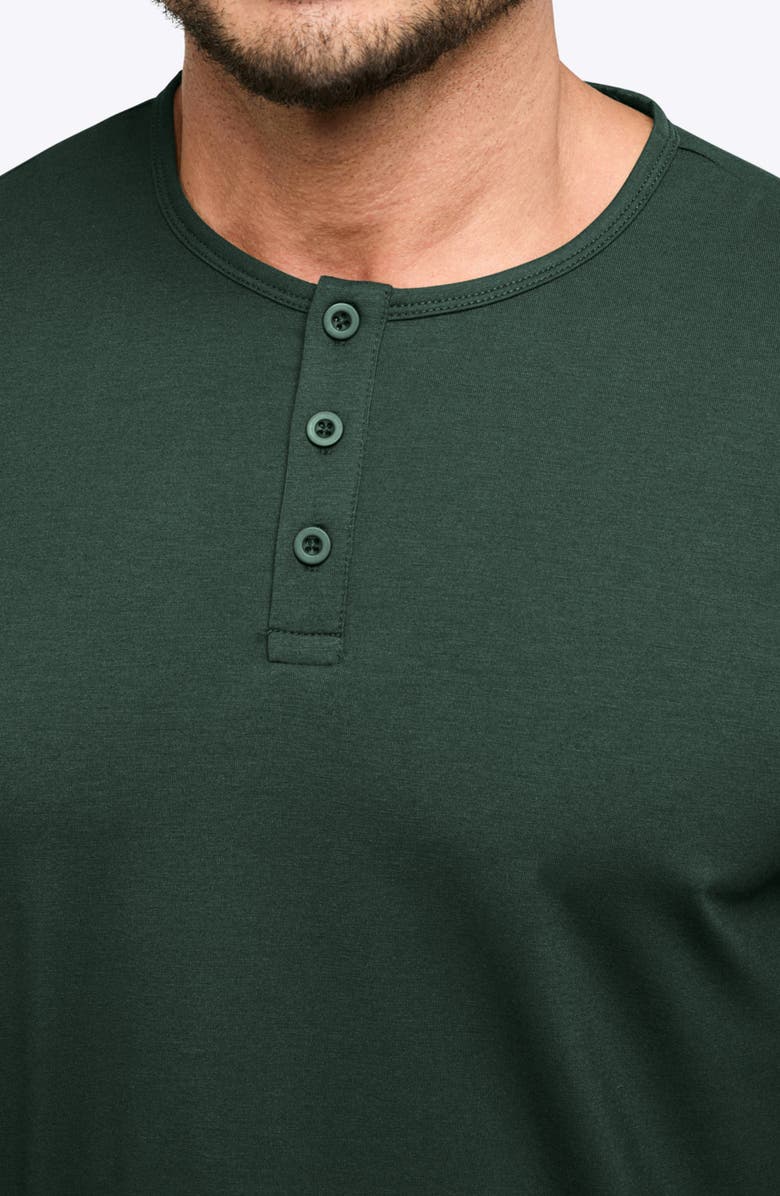 Cuts AO Curved Hem Long Sleeve Henley, Alternate, color, Hunter