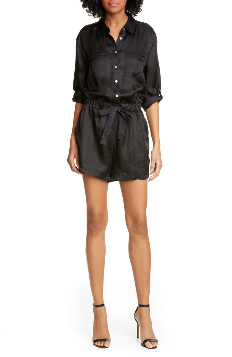 Cinq à Sept Giles Satin Twill Romper, Main, color, 