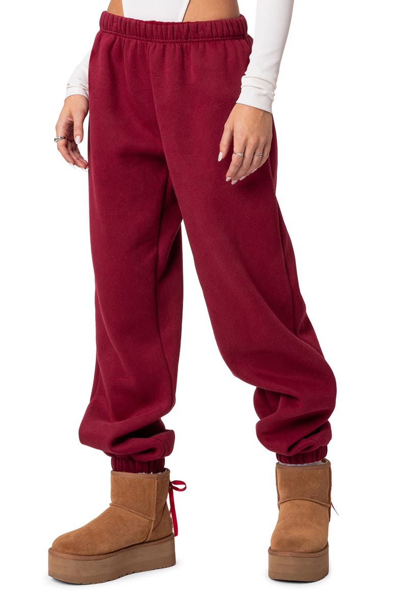 EDIKTED Clark Oversize Sweatpants, Alternate, color, Burgundy