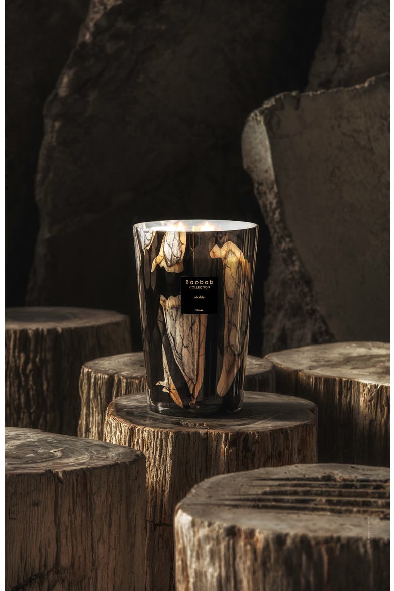 Stones Marble Candle, Alternate, color, LEATHER/ ROSE/ PLUM