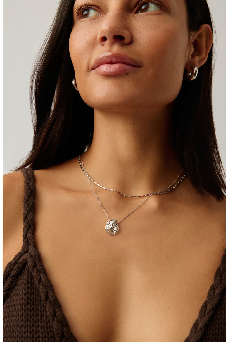 Mini Spiral Pendant Necklace, Alternate, color, SILVER