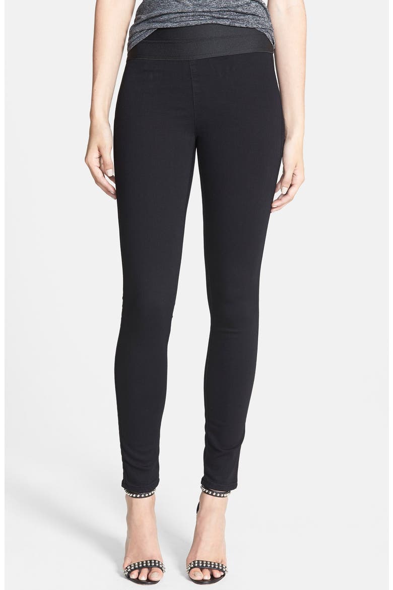 Denim 'Transcend - Noelle' Stretch Denim Leggings, Main, color, BLACK SHADOW