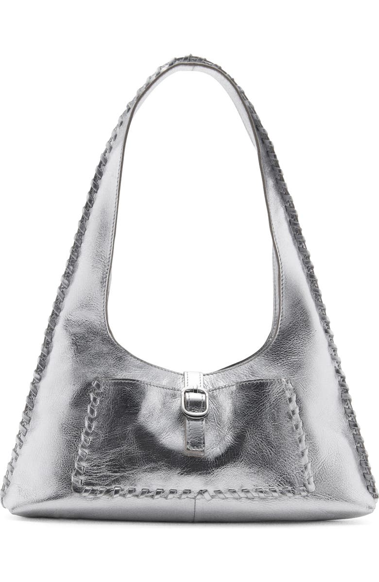 MANGO Metallic Leather Shoulder Bag, Main, color,