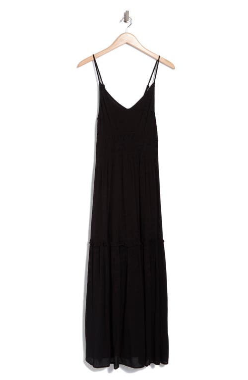 By Design Alita Crinkled Gauze Maxi Dress In Black