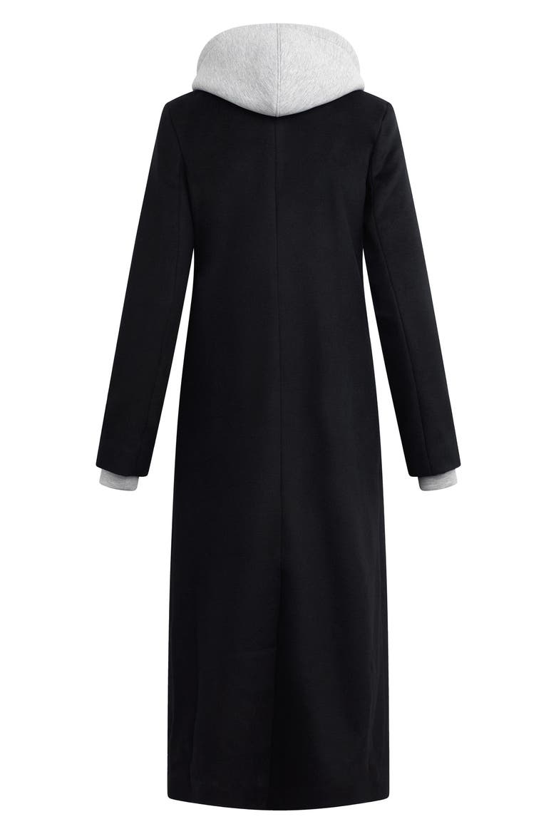 The Sport Wool Blend Coat with Hoodie Insert, Alternate, color, BLACK