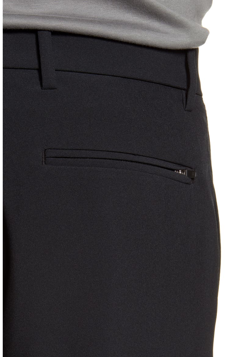 Performance Flat Front Stretch Chino Pants, Alternate, color, BLACK