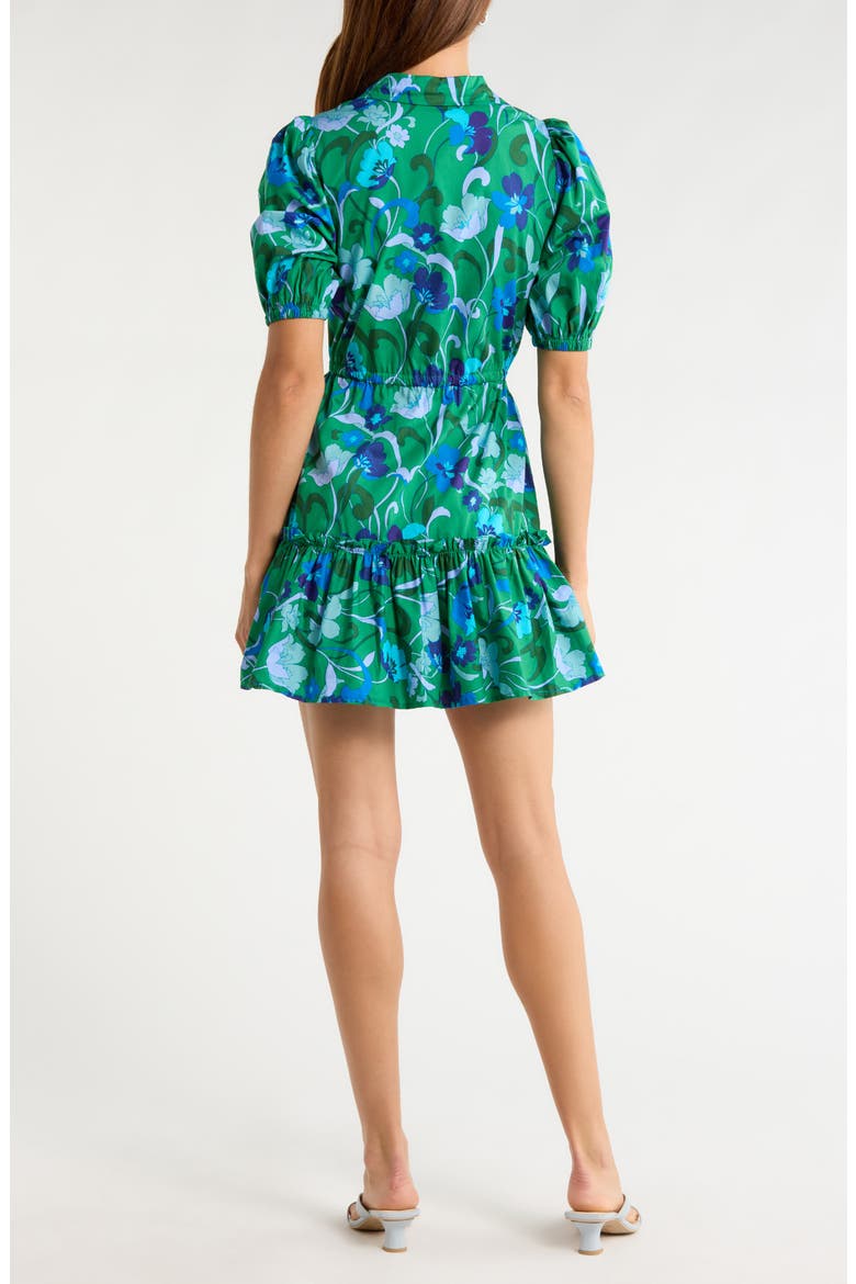 Jaidy Floral Cotton Shirtdress, Alternate, color, KELLY-BLUES-MUL