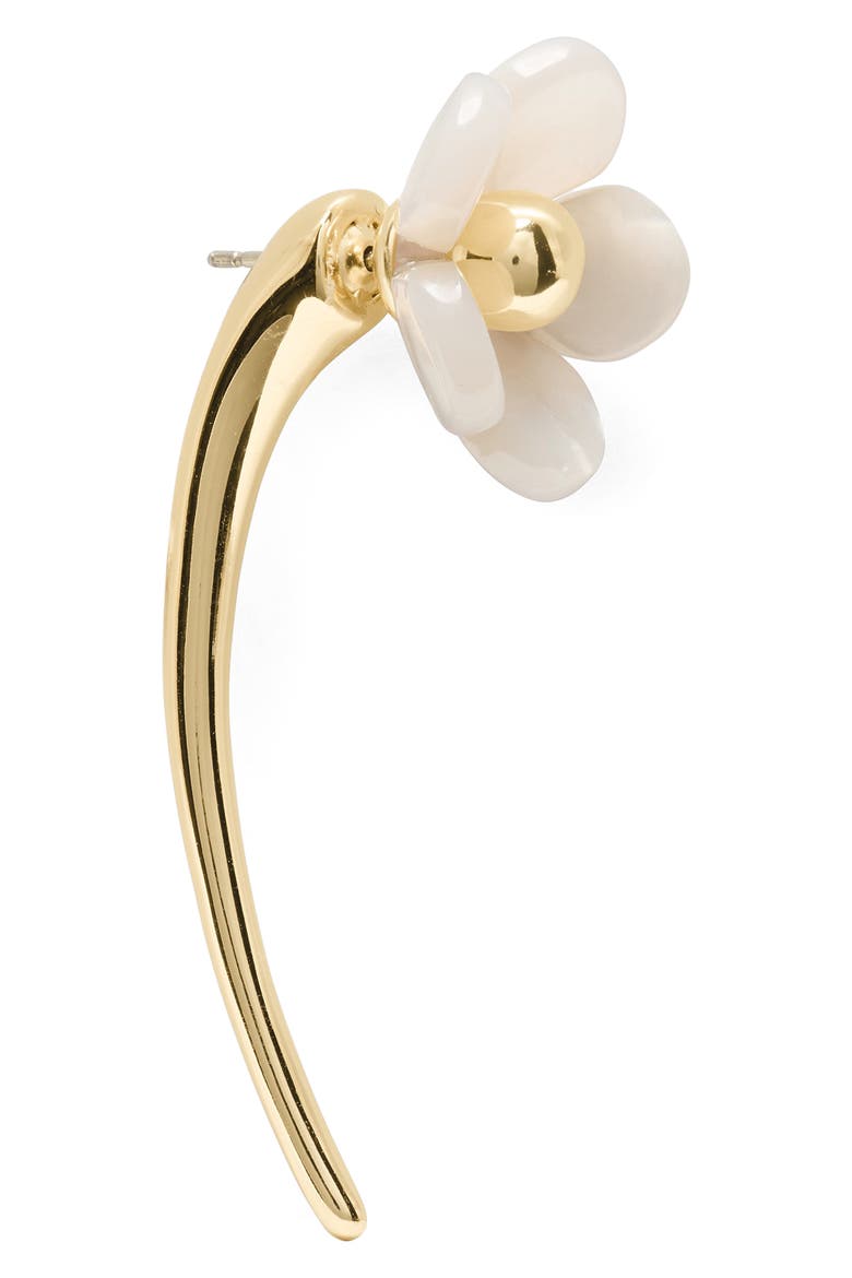 summer daze flower statement jacket earrings, Alternate, color, WHITE.