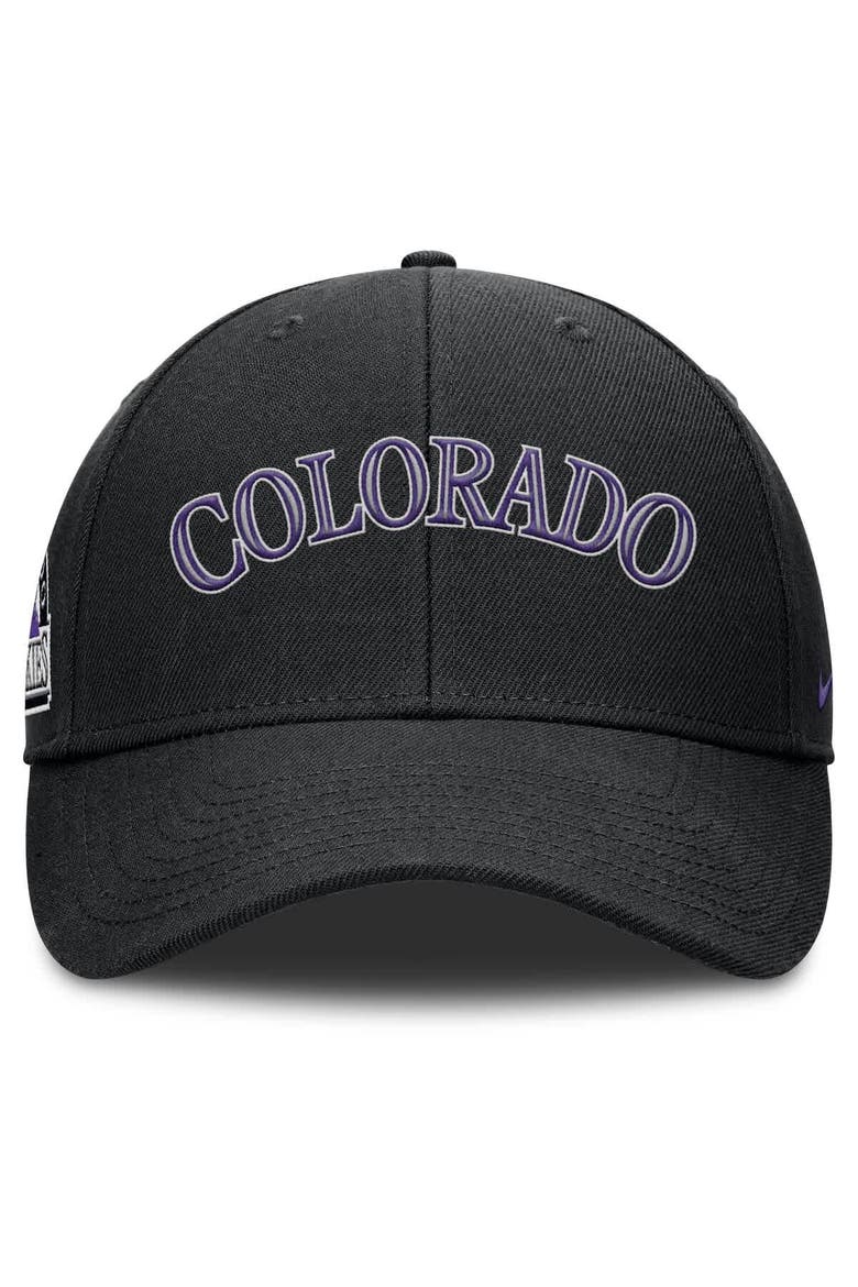 Men's Nike Black Colorado Rockies Rise Gaberdine Adjustable Hat, Alternate, color, Black