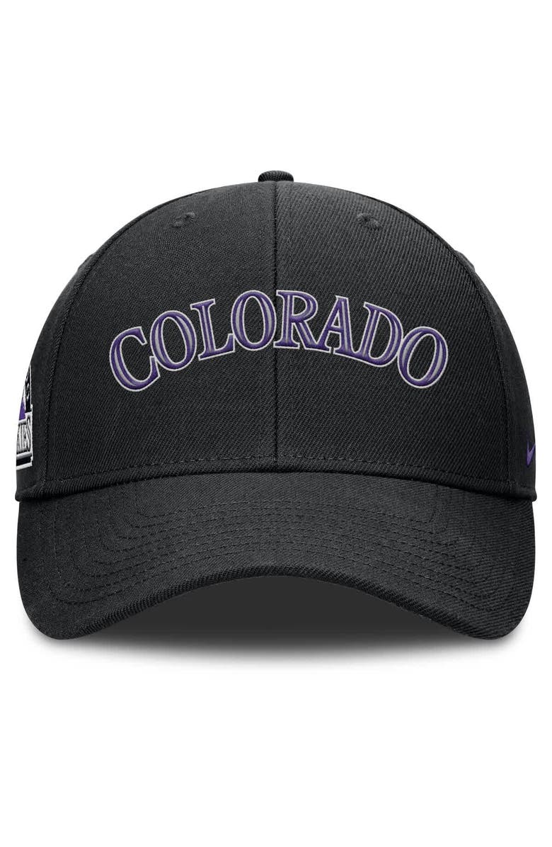 Nike Men's Nike Black Colorado Rockies Rise Gaberdine Adjustable Hat, Alternate, color, Black