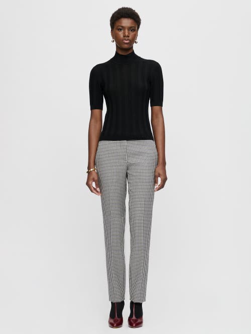 Callas Milano Jordyn Short Sleeve Mockneck Sweater In Black