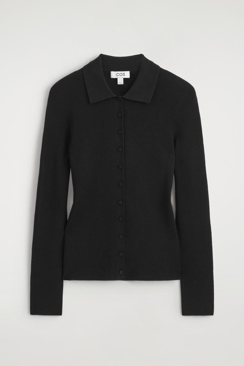 Seamless Merino Wool Shirt, Alternate, color, BLACK