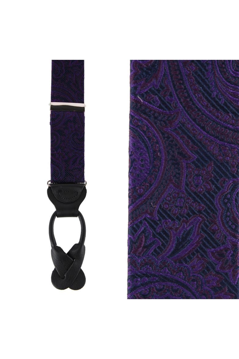 Sobee Silk Button End Suspenders, Main, color, Purple