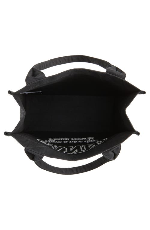 Ganni Black Shopper With Embroidered Logo On The Front In Denim Woman In Phantom