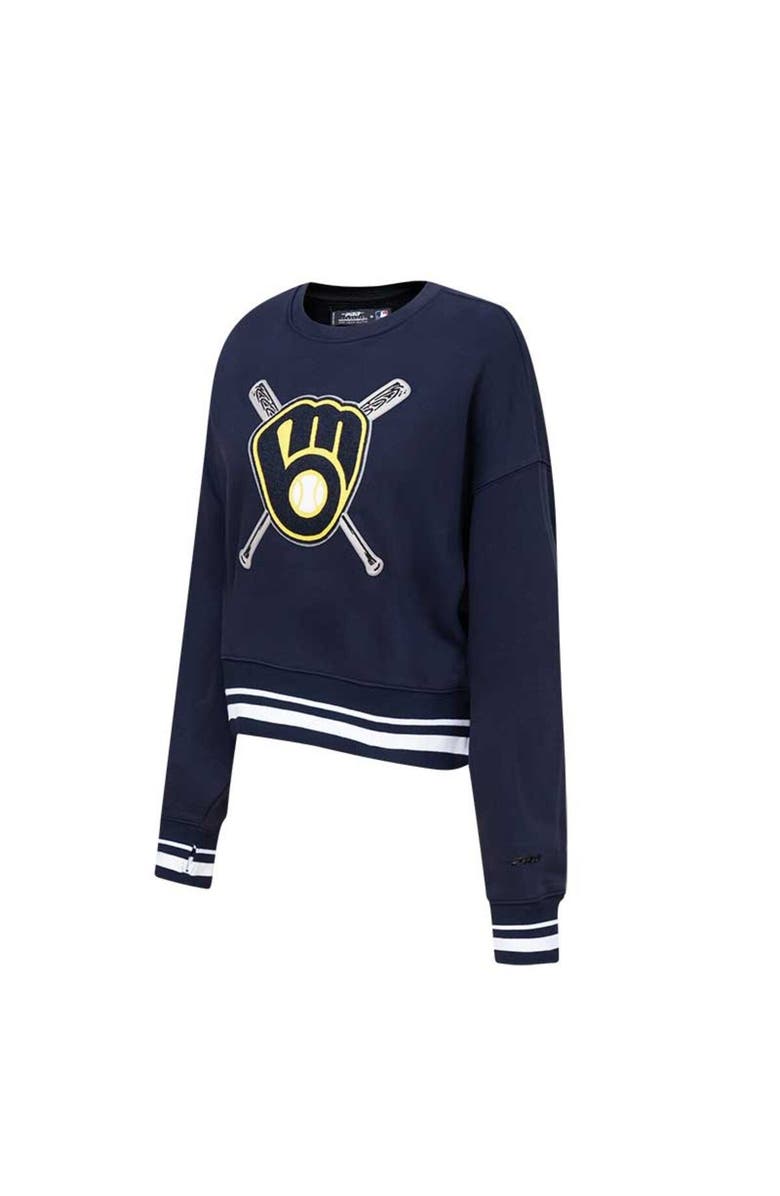 PRO STANDARD Women's Pro Standard Navy Milwaukee Brewers Mash Up Pullover Sweatshirt, Alternate, color, 