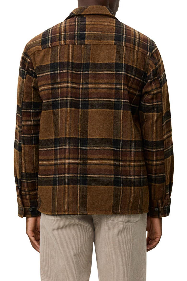 Kaleb Check Wool Blend Overshirt, Alternate, color, MONKS ROBE