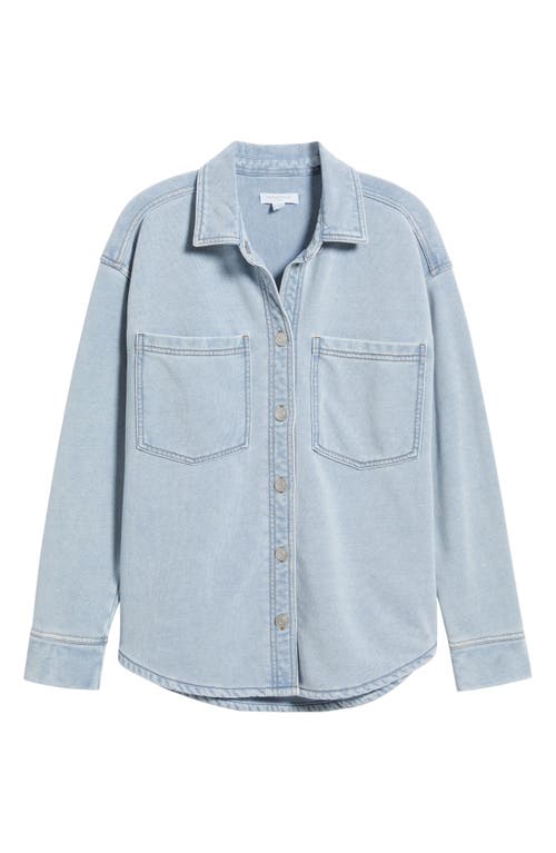 BEACHLUNCHLOUNGE BEACHLUNCHLOUNGE TANIA WASHED COTTON BLEND FRENCH TERRY BUTTON-UP SHIRT