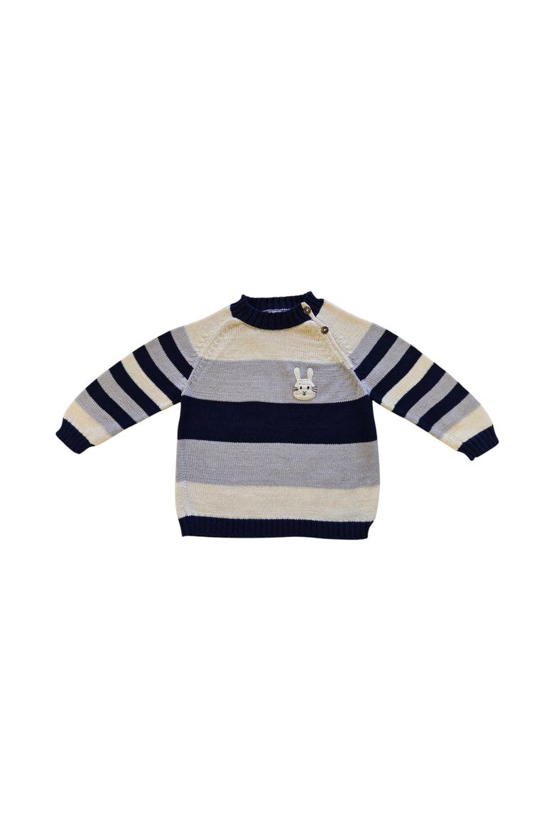 Bunny Striped Sweater, Alternate, color, Ivory
