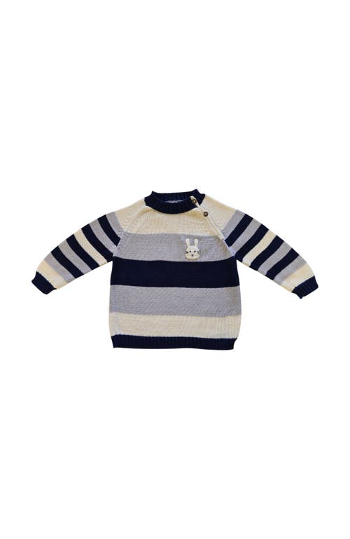 Shop Melange Collection Bunny Striped Sweater In Ivory