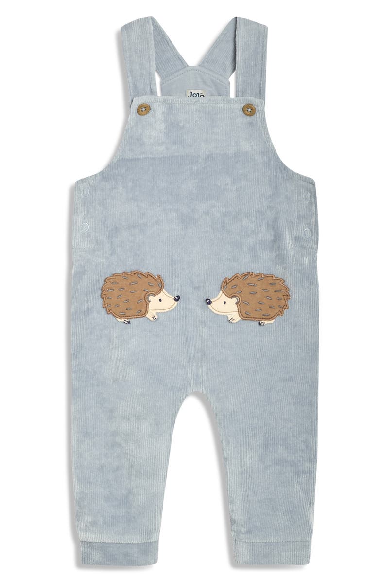 JOJO MAMAN BEBE Hedgehog Appliqué Long Sleeve T-Shirt & Overalls Set, Alternate, color,
