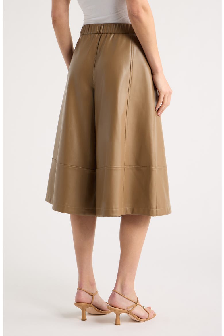 Faux Leather Seamed Culottes, Alternate, color, TIGERS EYE