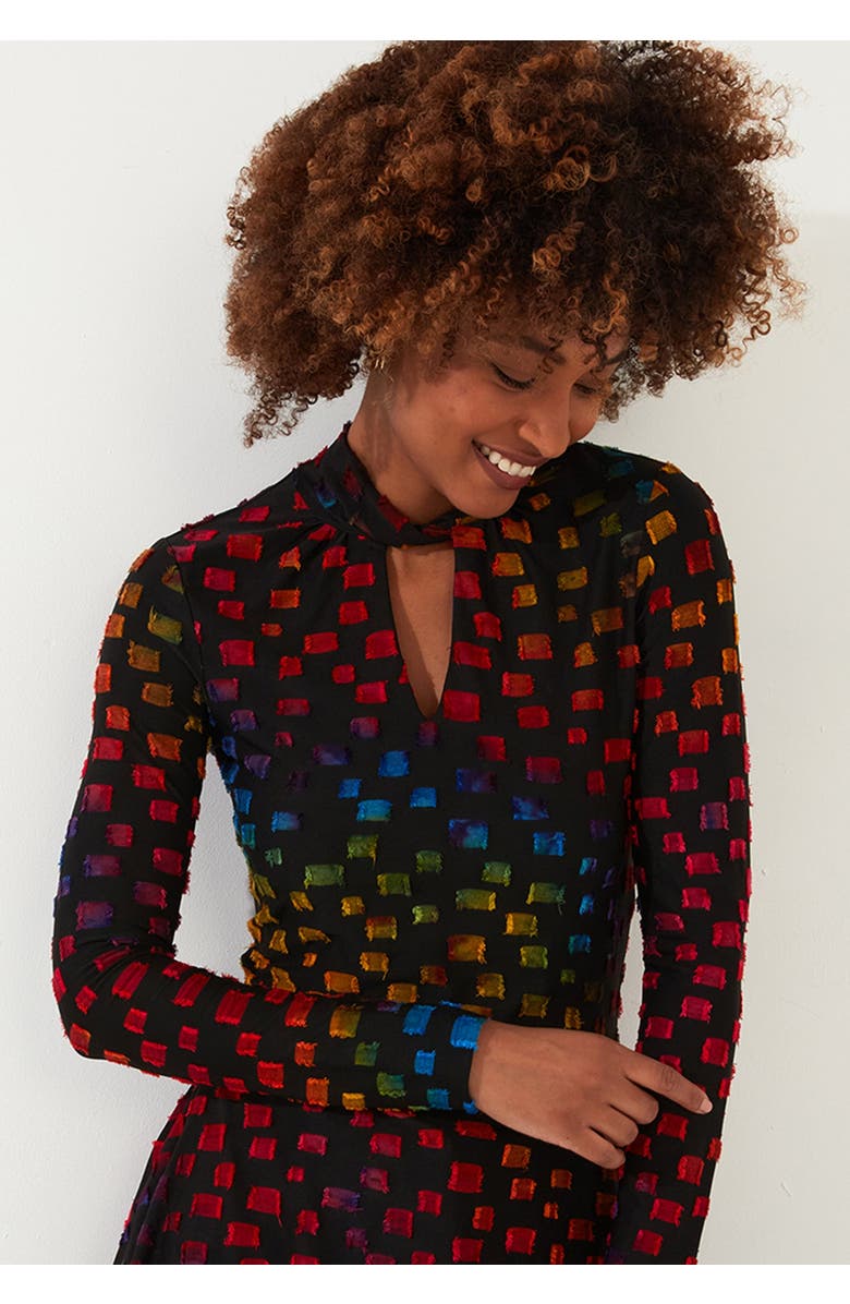 Joe Browns Sharkbite Keyhole Burnout Tunic, Alternate, color, Multicolor Abstract Geo