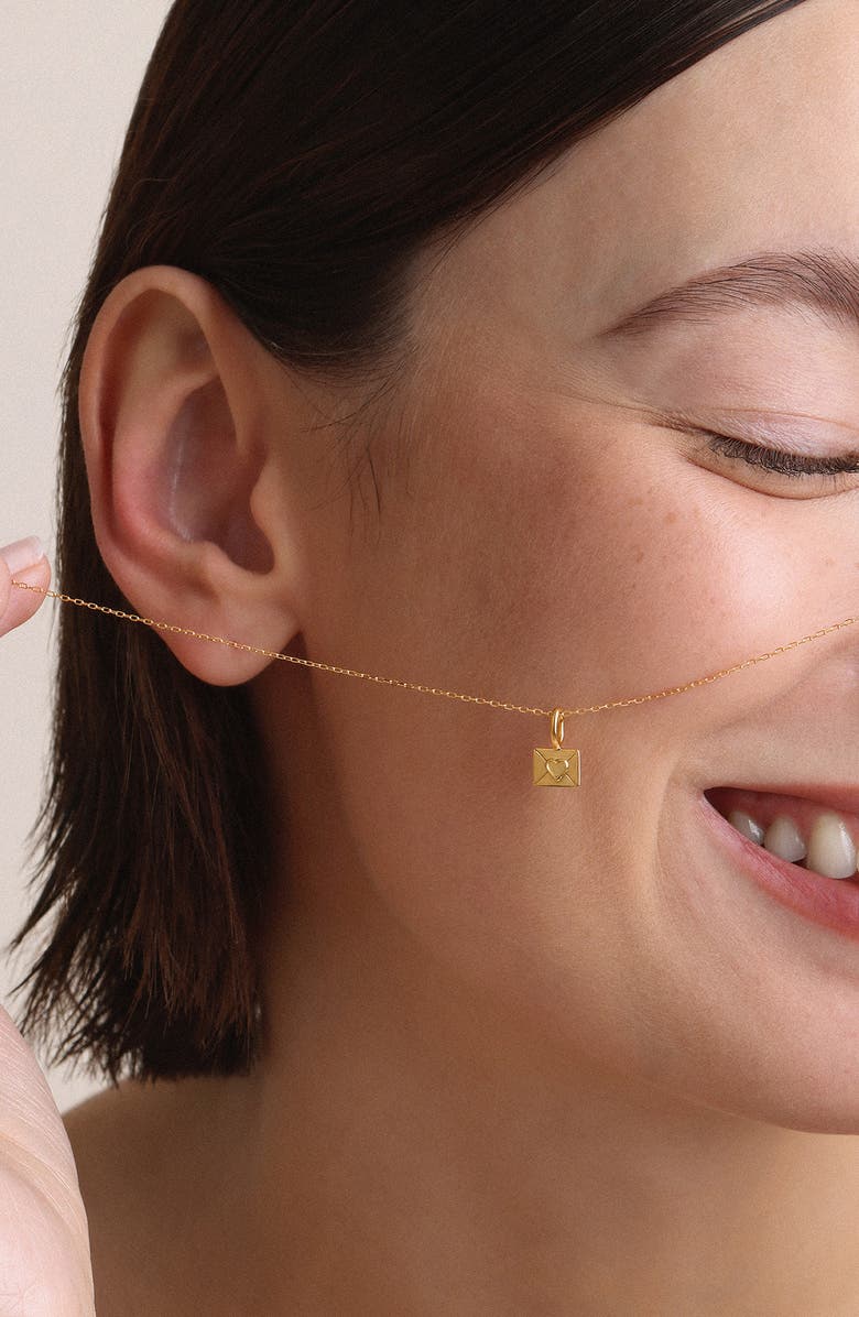 Adina Reyter Envelope Mini Charm, Alternate, color, 10K Yellow Gold