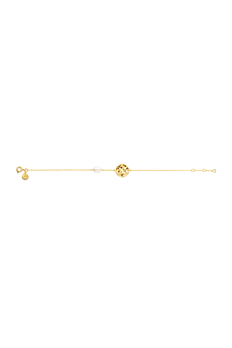 Coco Diamond Bracelet |  2 natural diamonds - 1 freshwater pearl | 925 Sterling Silver | Bracelet on Chain | 6.1 - 6.5 - 6.9 in | Yellow 18k-Gold Plated, Alternate, color, Yellow 18k Gold Plated