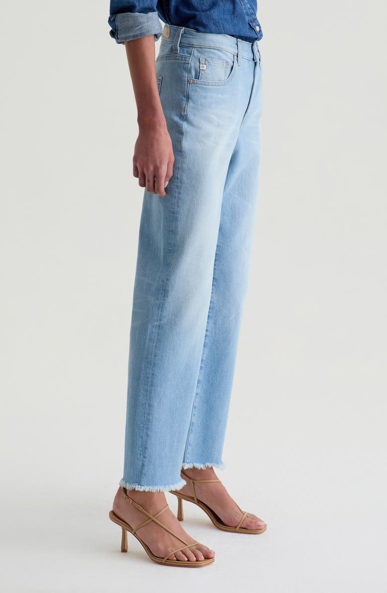 AG Brinley High Waist Fray Hem Crop Straight Leg Jeans, Alternate, color, 22 Years Amplify