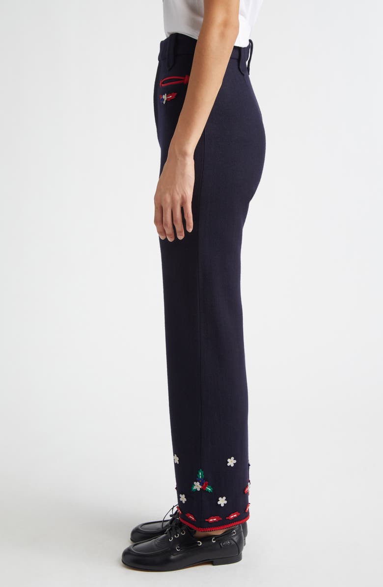 Bode Carroll Wool Trousers, Alternate, color, Navy Red