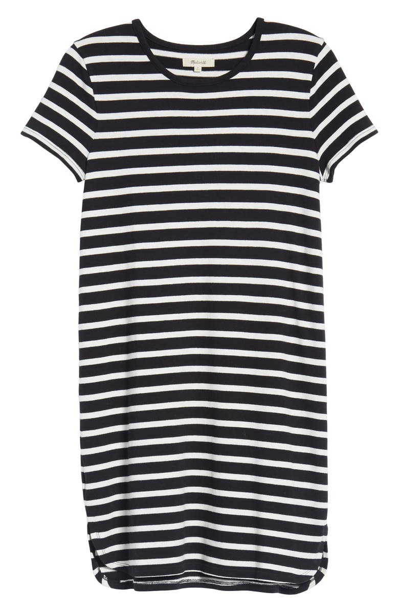 Madewell Stripe T-Shirt Dress, Alternate, color, 