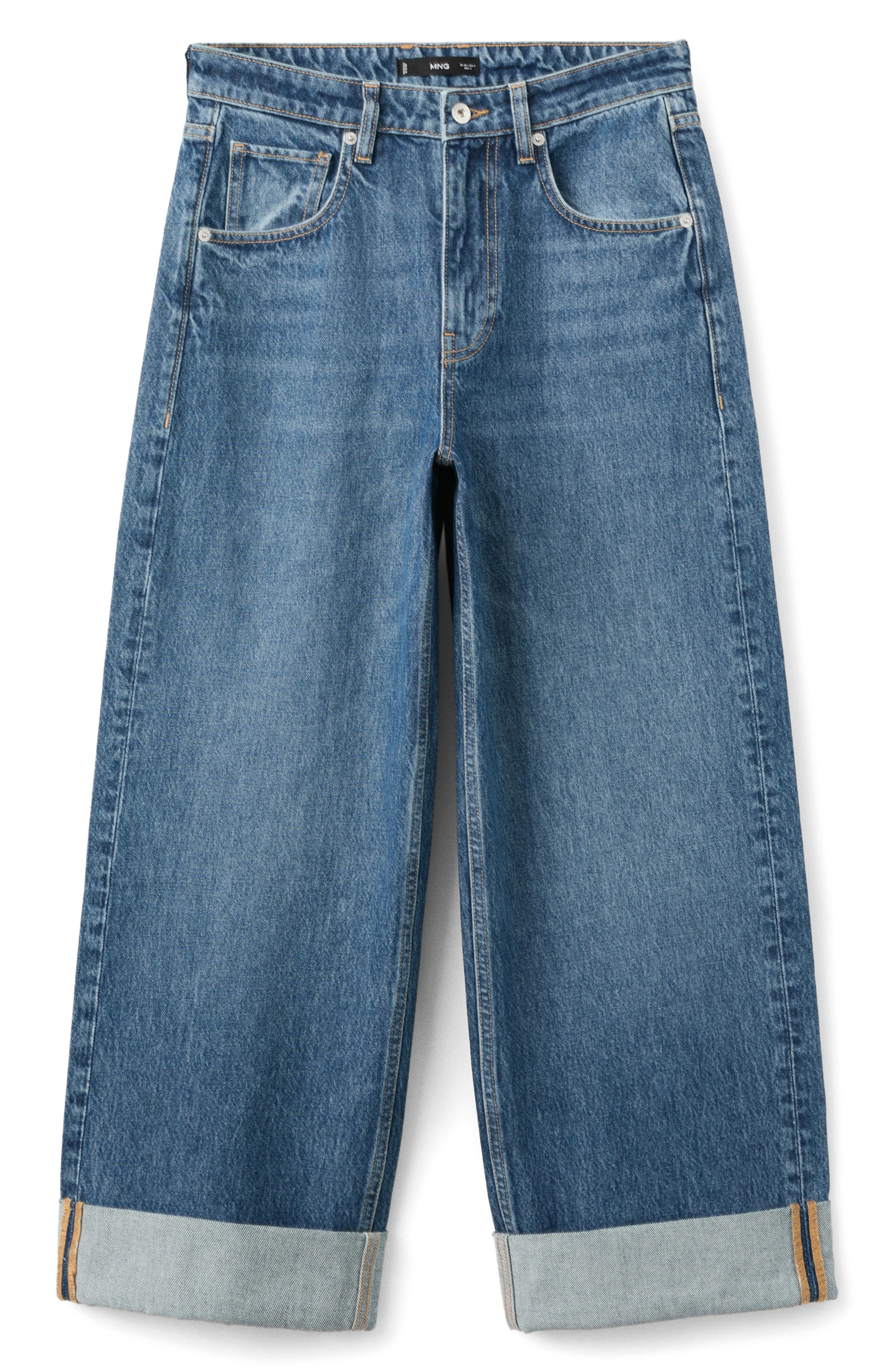 Cuffed Mid Rise Wide Leg Jeans - image 3