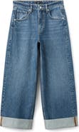 MANGO Cuffed Mid Rise Wide Leg Jeans
