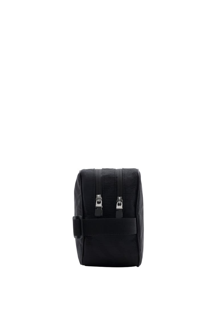 Check Jacquard Travel Pouch, Alternate, color, Black